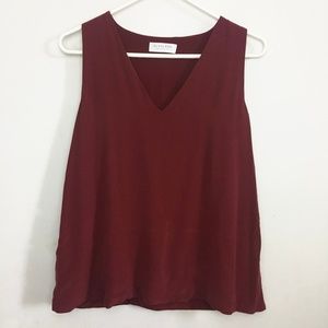 Everlane Double-Lined Silk V-Neck Tank